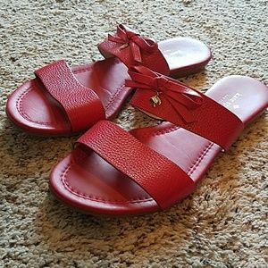 Kate spade red flat sandals size 9